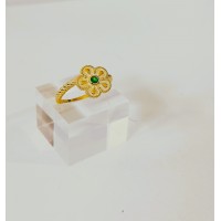 Γυναικείο  Ασημένιο επίχρυσο βυζαντινό δαχτυλίδι με ζιργκον (SR57) 